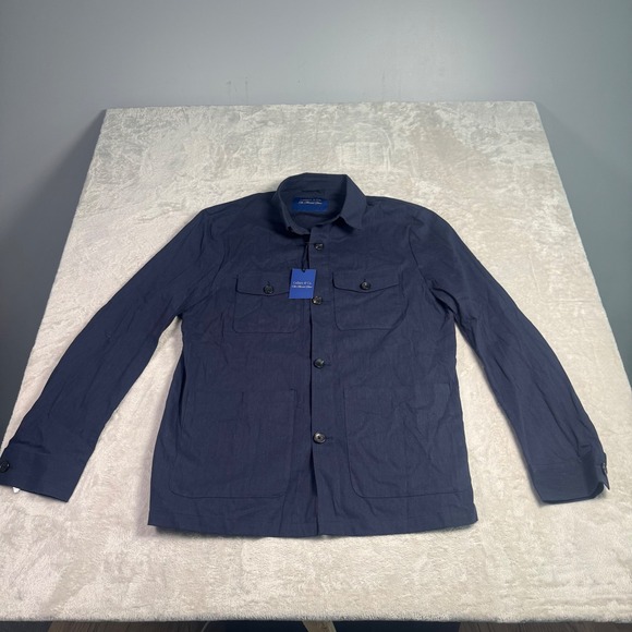Collars & Co. Other - NWT Collars & Co The Maverick Blazer Linen Blend Button Front Jacket XXL Navy